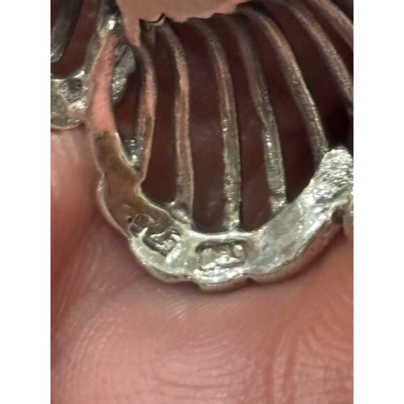 Sterling Silver DBJ Dee Berkeley 1.5” Flower Pendant Brooch Sparkle 925 12.16g - Picture 5 of 6